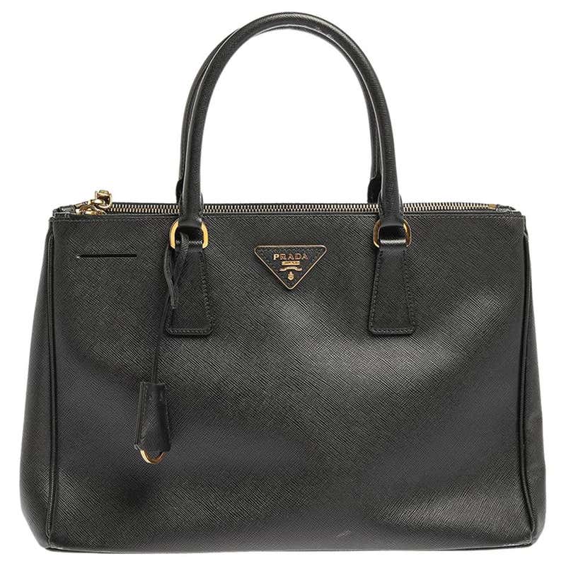 Black Leather Prada Handbag - 167 For Sale on 1stDibs