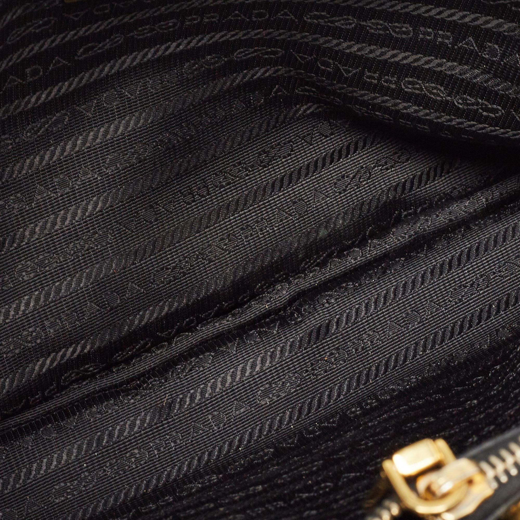 Prada Black Saffiano Lux Leather Medium Middle Zip Tote 11