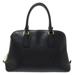 Prada Black Saffiano Lux Leather Medium Promenade Bag