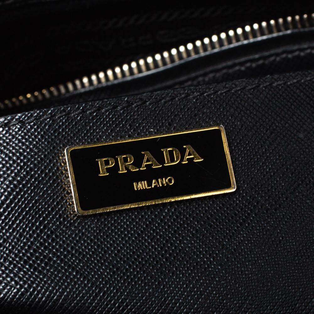 Prada Black Saffiano Lux Leather Medium Promenade Bag 2