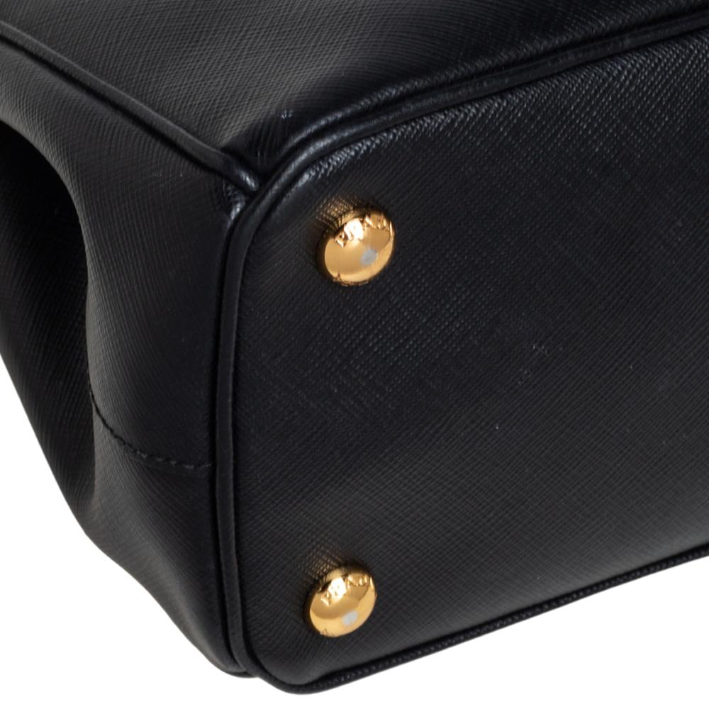 Prada Black Saffiano Lux Leather Mini Galleria Tote 6