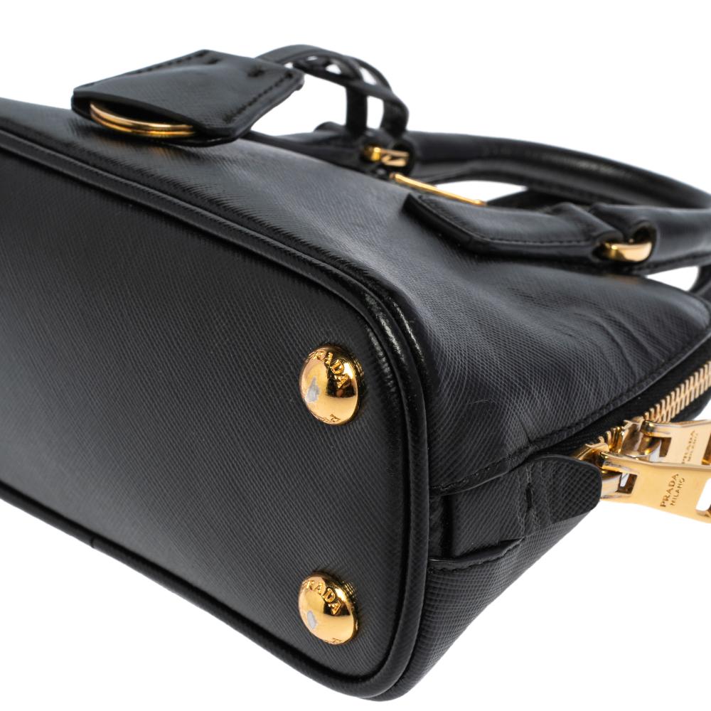 Prada Black Saffiano Lux Leather Mini Promenade Crossbody Bag 3