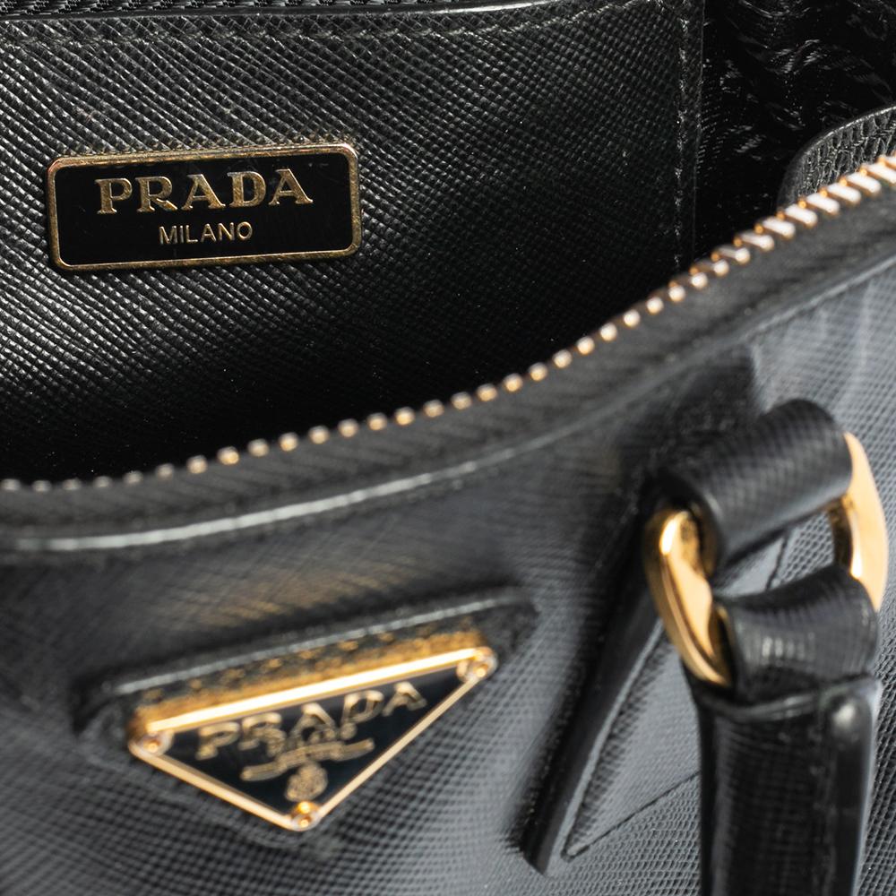 Prada Black Saffiano Lux Leather Mini Promenade Crossbody Bag 1