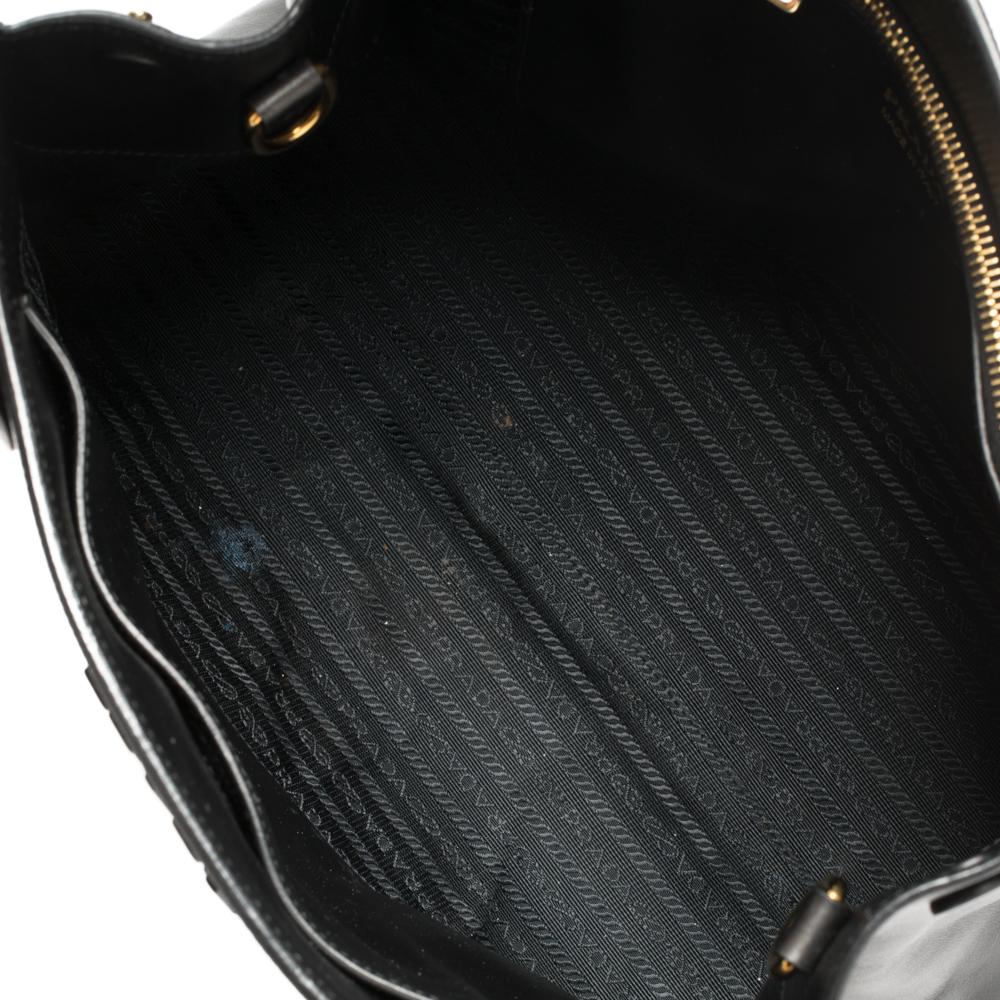 Prada Black Saffiano Lux Leather Monochrome Tote 4