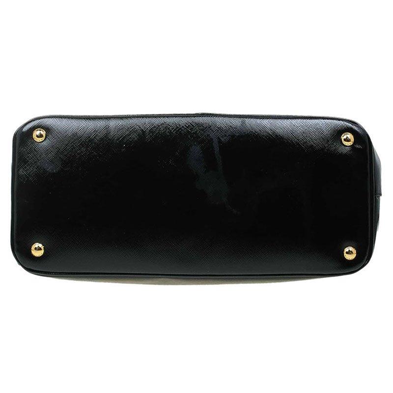 Prada Black Saffiano Lux Leather Parabole Shopping Tote 1