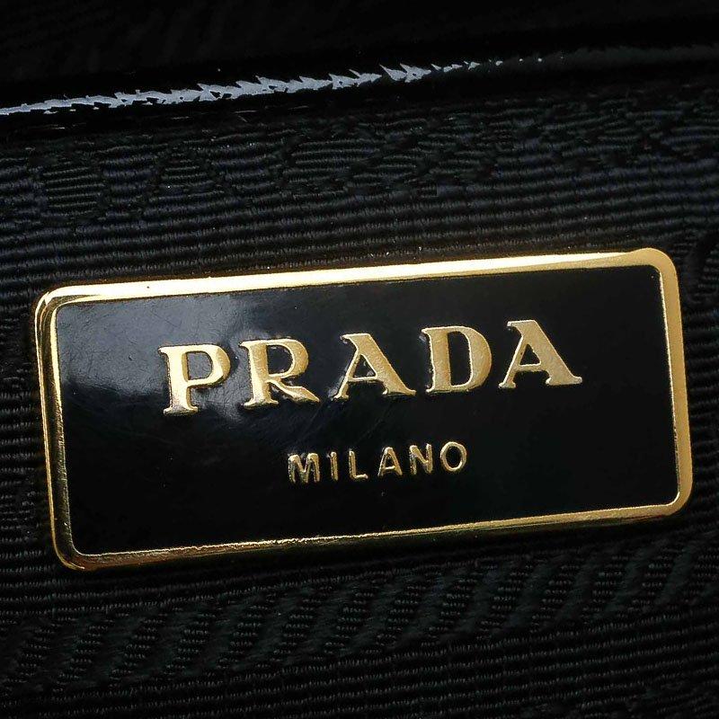Prada Black Saffiano Lux Leather Parabole Shopping Tote 4