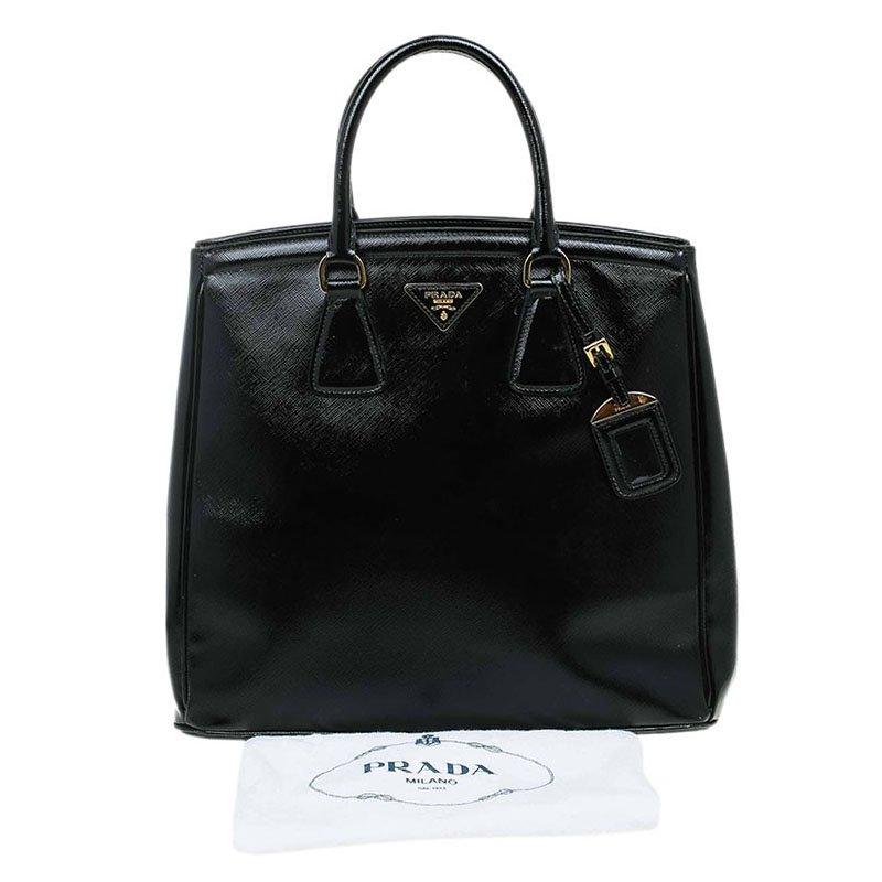 Prada Black Saffiano Lux Leather Parabole Shopping Tote 5