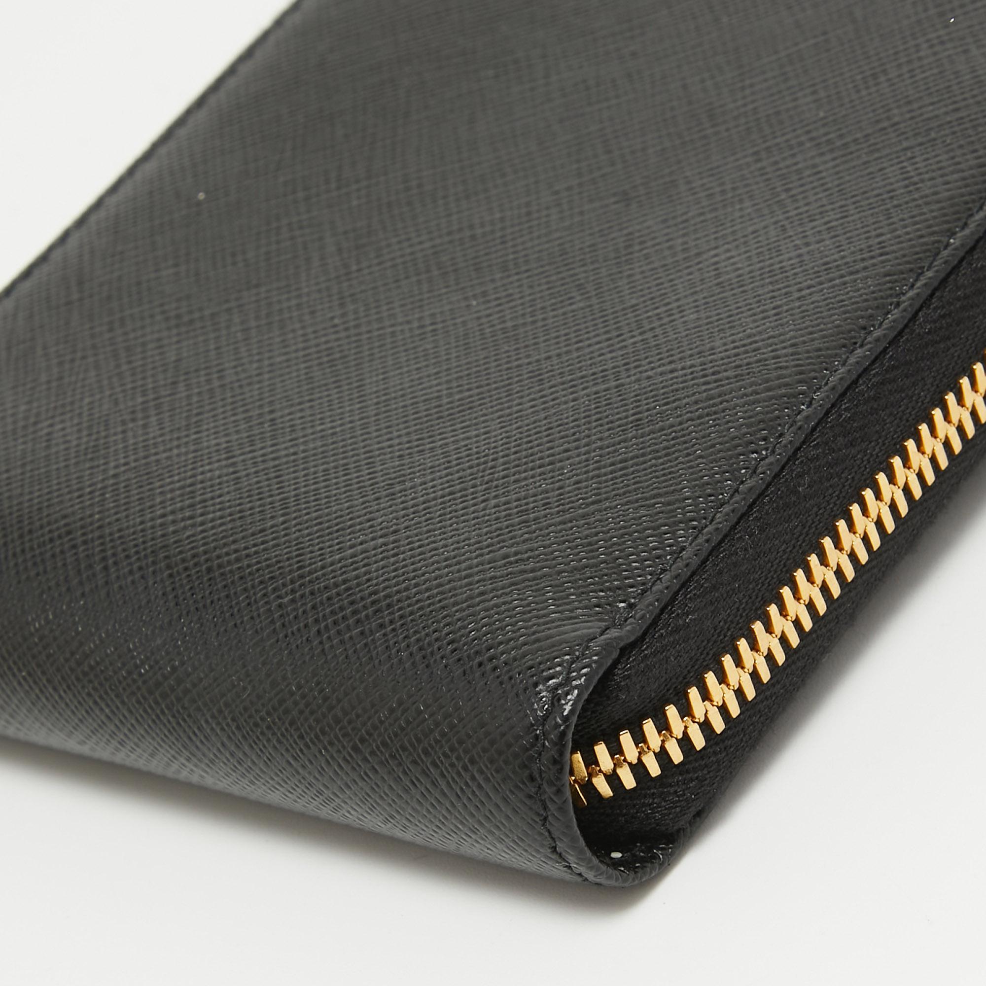 Prada Black Saffiano Lux Leather Phone Crossbody Bag 6