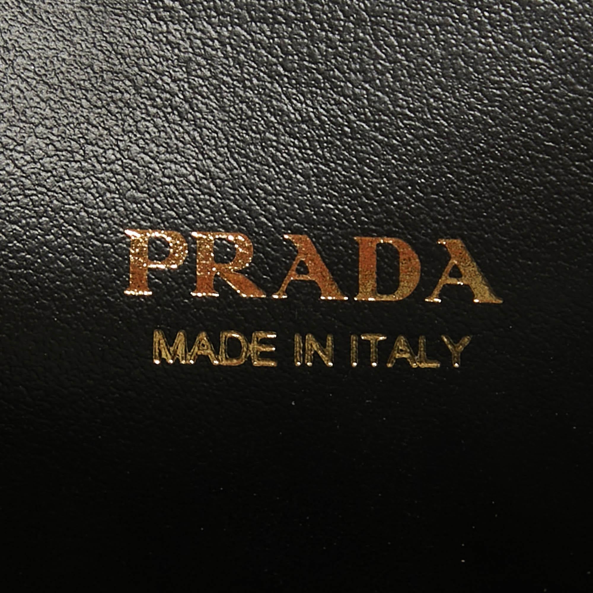 Prada Black Saffiano Lux Leather Phone Crossbody Bag 4