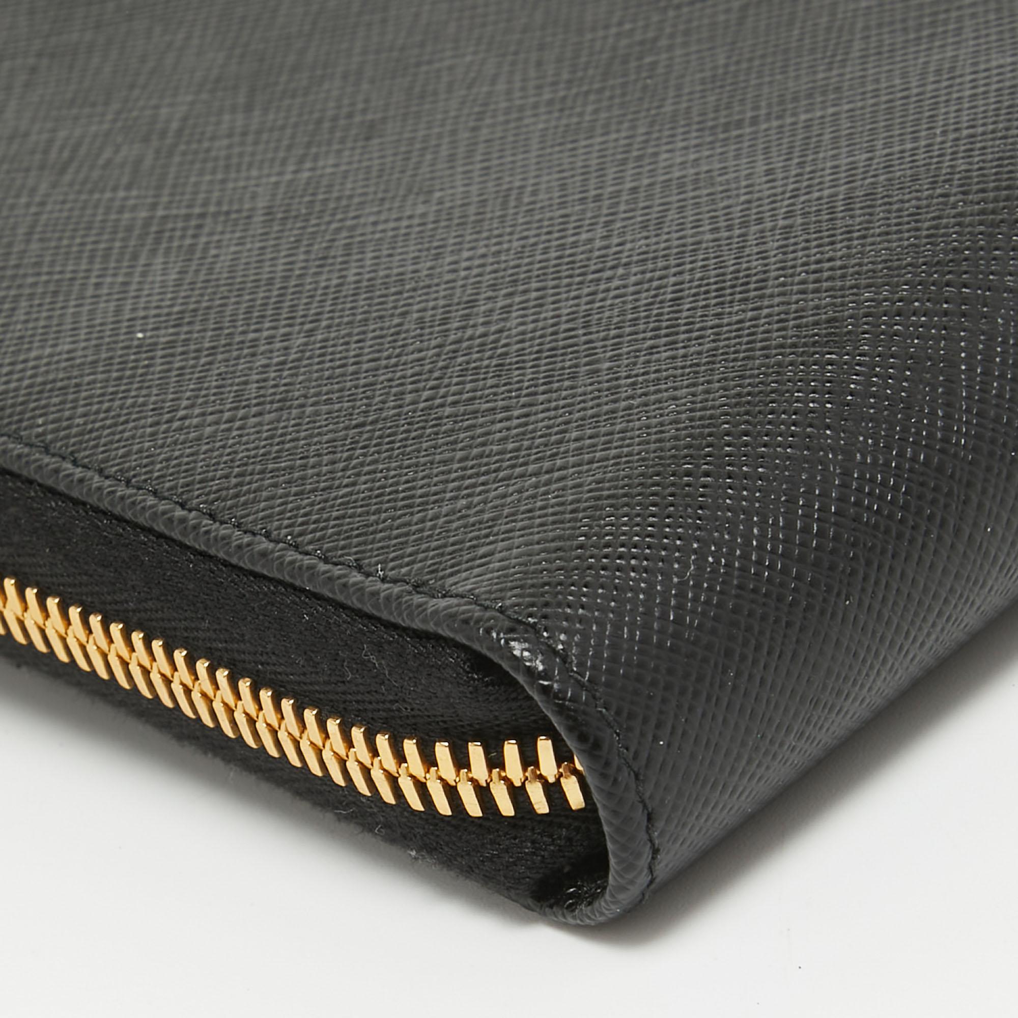 Prada Black Saffiano Lux Leather Phone Crossbody Bag 5