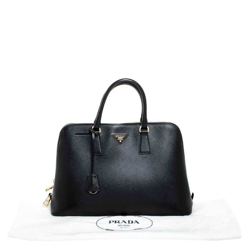 Prada Black Saffiano Lux Leather Promenade Bag 7