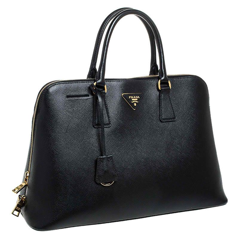 Women's Prada Black Saffiano Lux Leather Promenade Bag