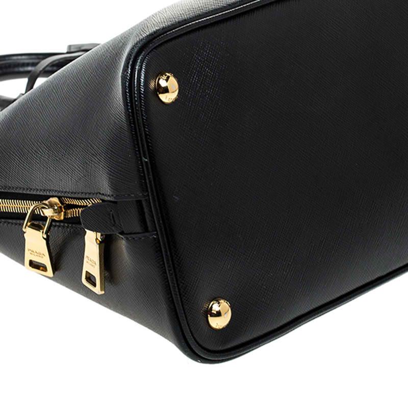 Prada Black Saffiano Lux Leather Promenade Bag 2