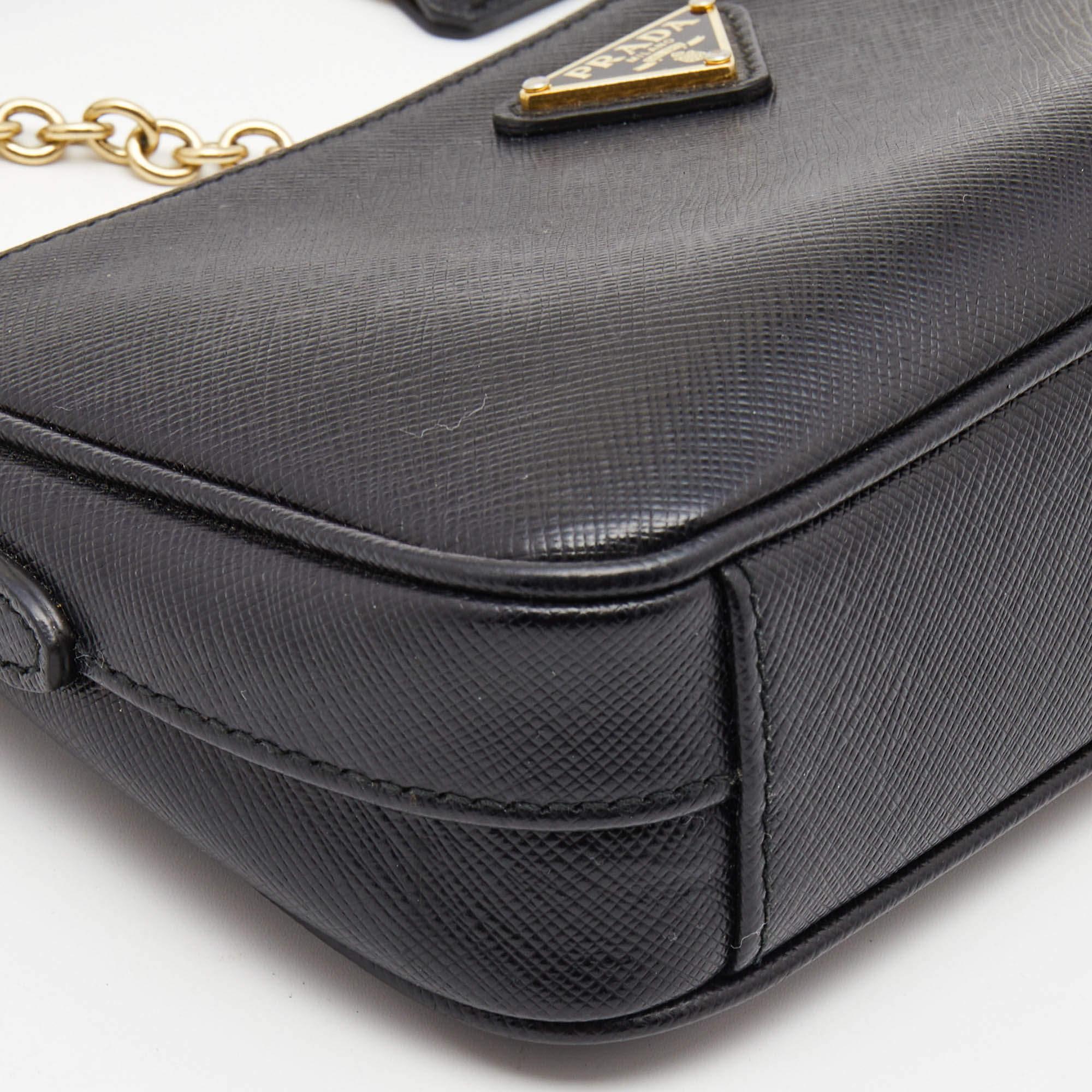 Prada Black Saffiano Lux Leather Re-Edition 2000 Shoulder Bag 6