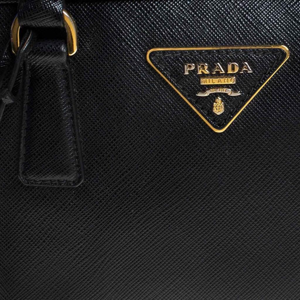 Prada Black Saffiano Lux Leather Satchel 3