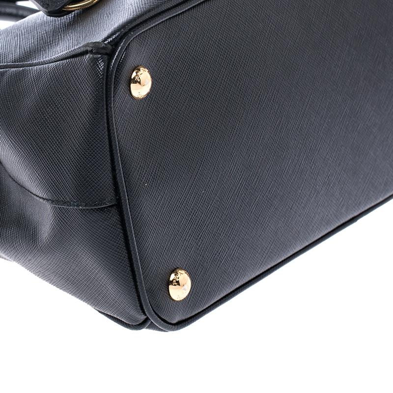 Prada Black Saffiano Lux Leather Small Double Zip Tote 3