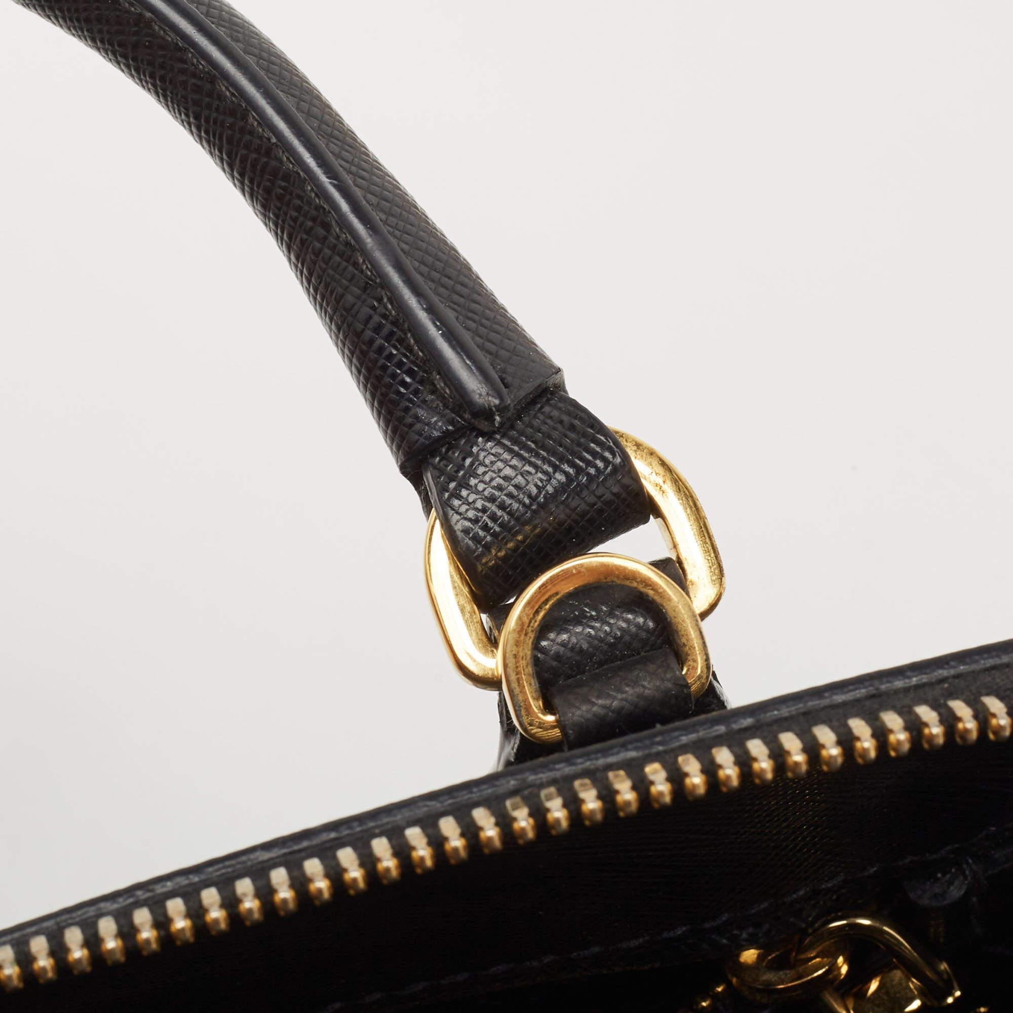 Women's Prada Black Saffiano Lux Leather Small Promenade Satchel
