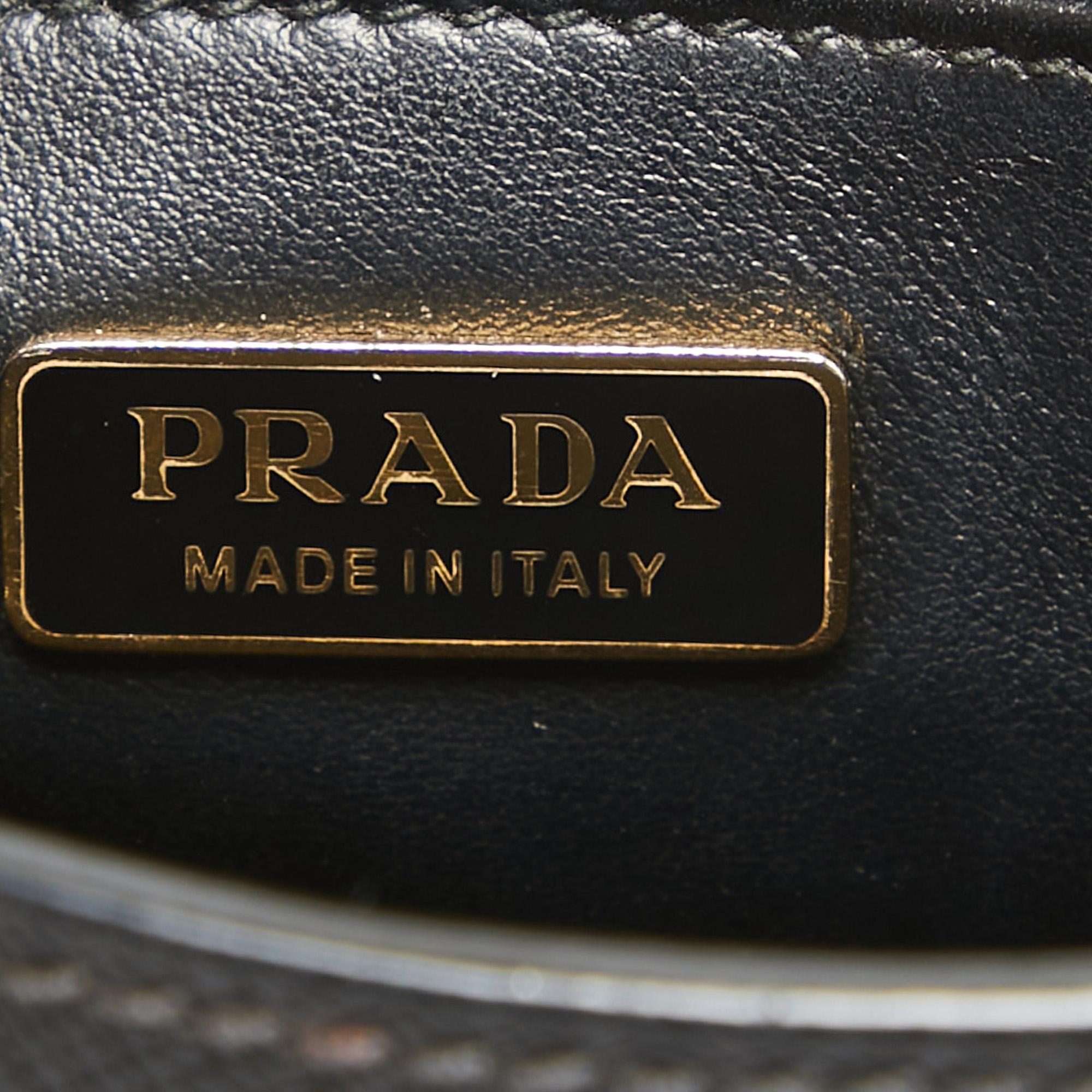Prada Black Saffiano Lux Leather Small Tote For Sale 1