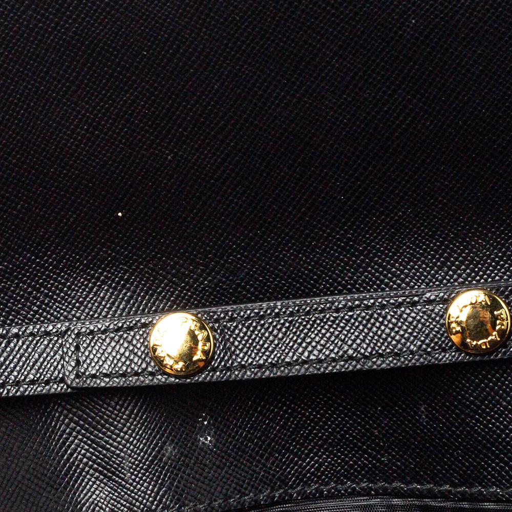 Prada Black Saffiano Lux Leather Wallet on Chain 7