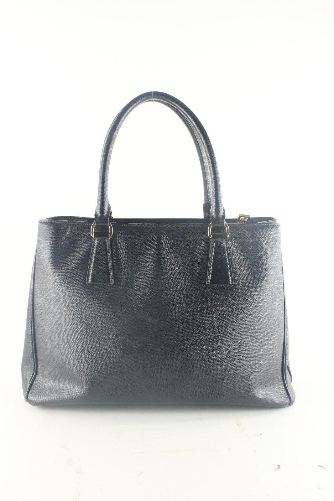 Women's Prada Black Saffiano Luxe 2way Tote Leather 4PR926K For Sale