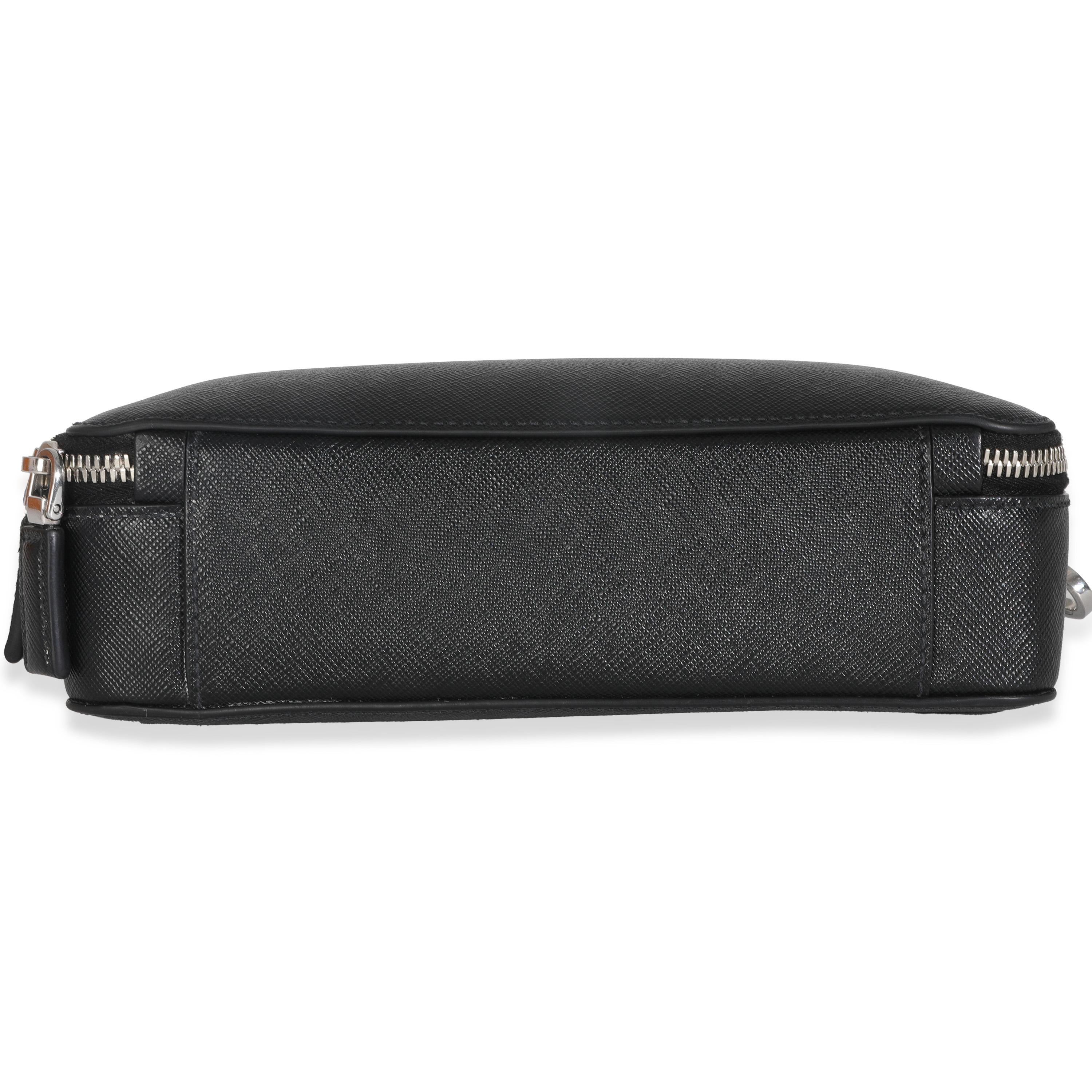 Prada Schwarz Saffiano Medium Brique Crossbody Tasche im Angebot 3