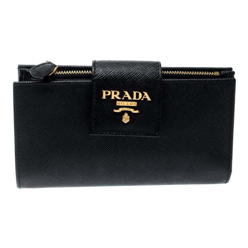 Prada Magenta Saffiano Leather Continental Wallet For Sale at 1stdibs