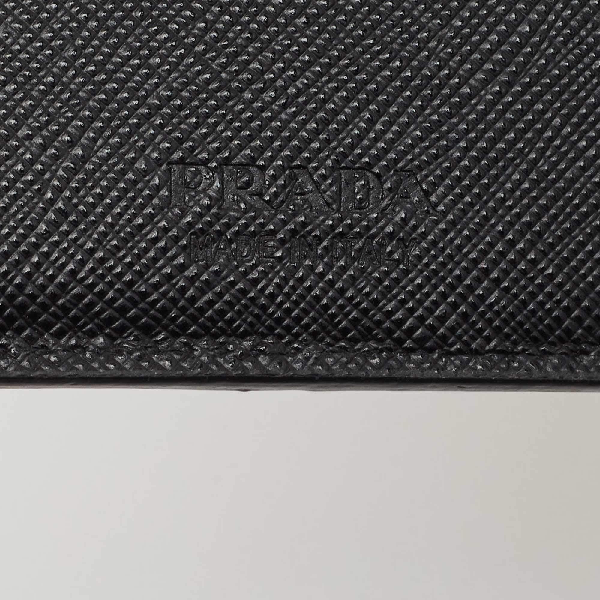 Men's Prada Black Saffiano Metal Leather Logo Bifold Wallet