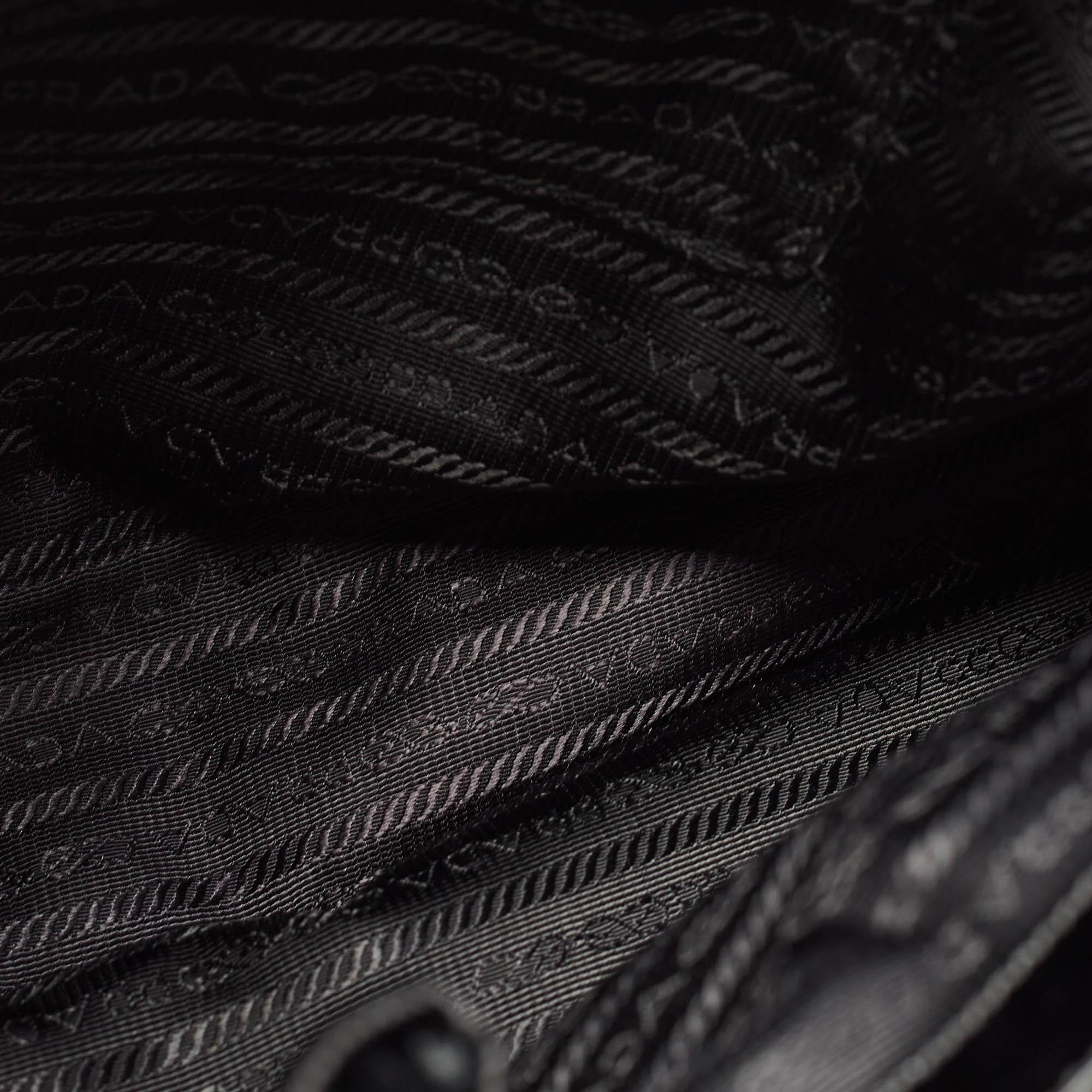 Prada Black Saffiano Patent Leather Parabole Tote 6