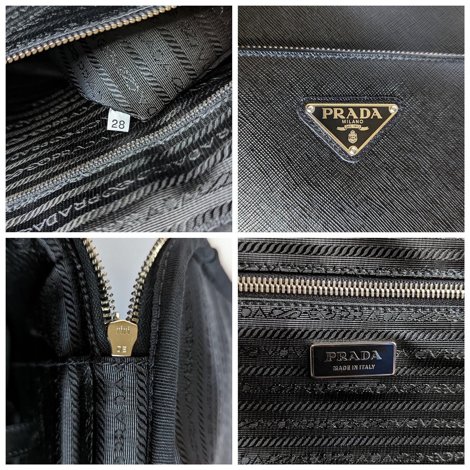 Women's or Men's Prada Black Saffiano Rolling Carry-On Suitcase