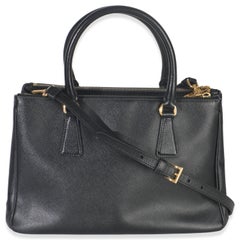 Prada Black Saffiano Small Galleria Double Zip Tote