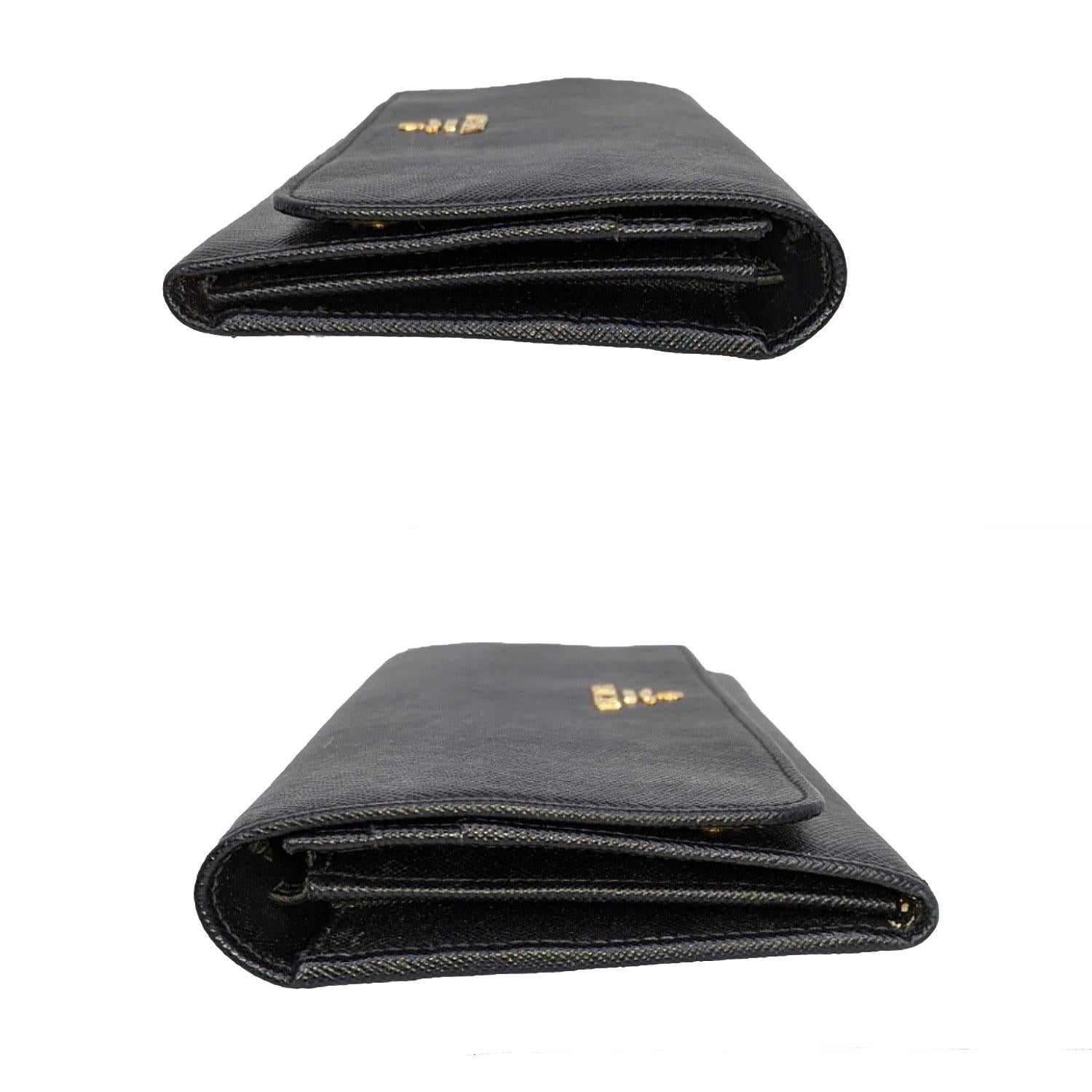 Prada Black Saffiano Wallet On Chain Crossbody Shoulder Bag In Good Condition In Scottsdale, AZ