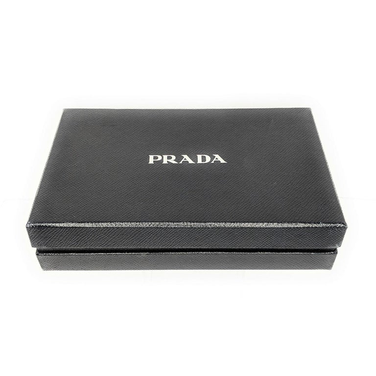 PRADA Saffiano Wallet With Shoulder Strap Black 634250