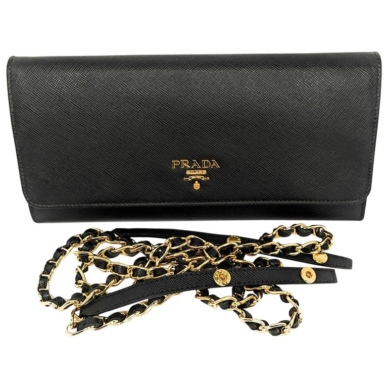 Prada Nude Saffiano Leather Wallet On Chain Prada