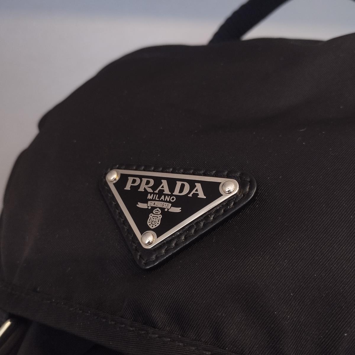 Women's Prada Black Sailcloth Backpack For Sale
