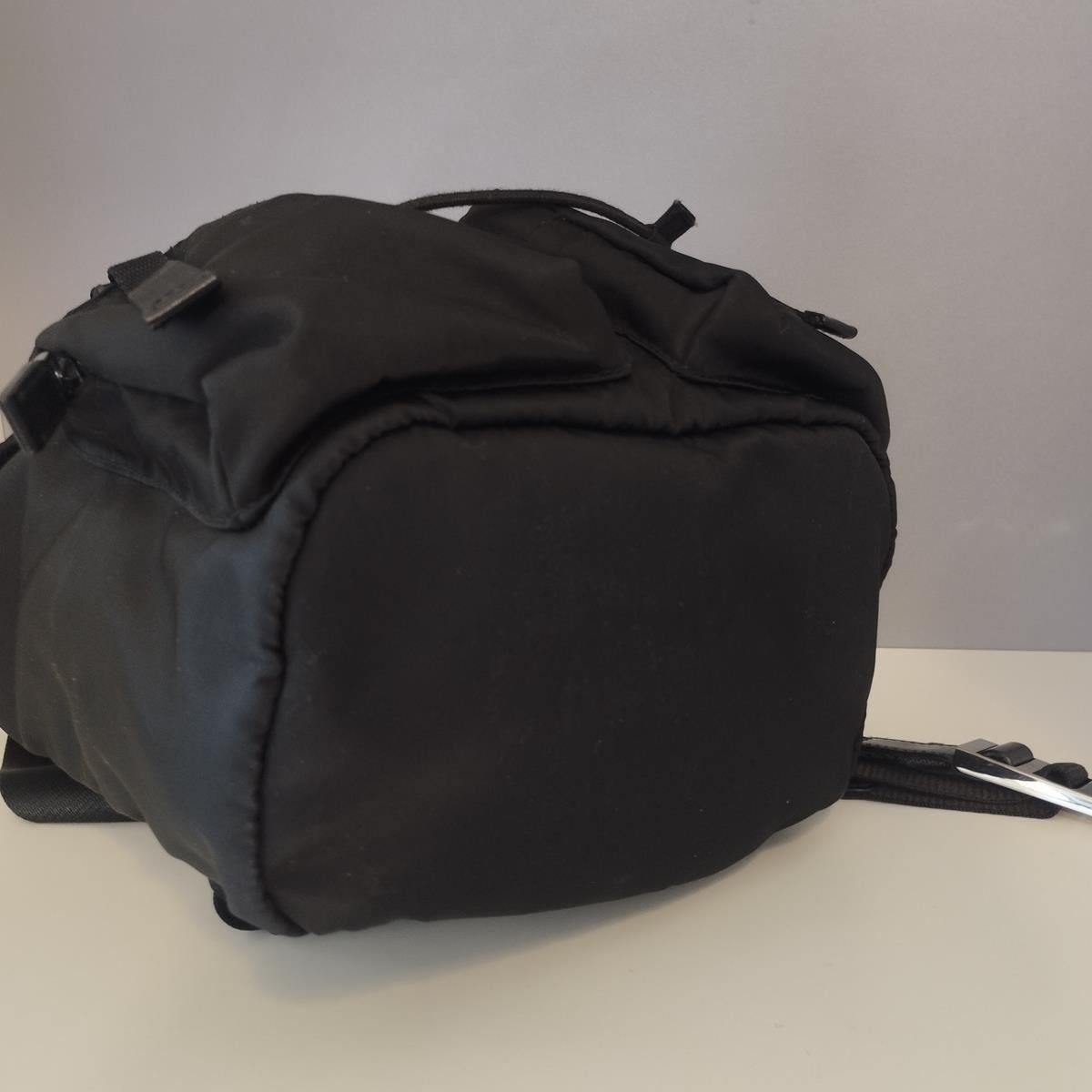 Prada Black Sailcloth Backpack For Sale 2