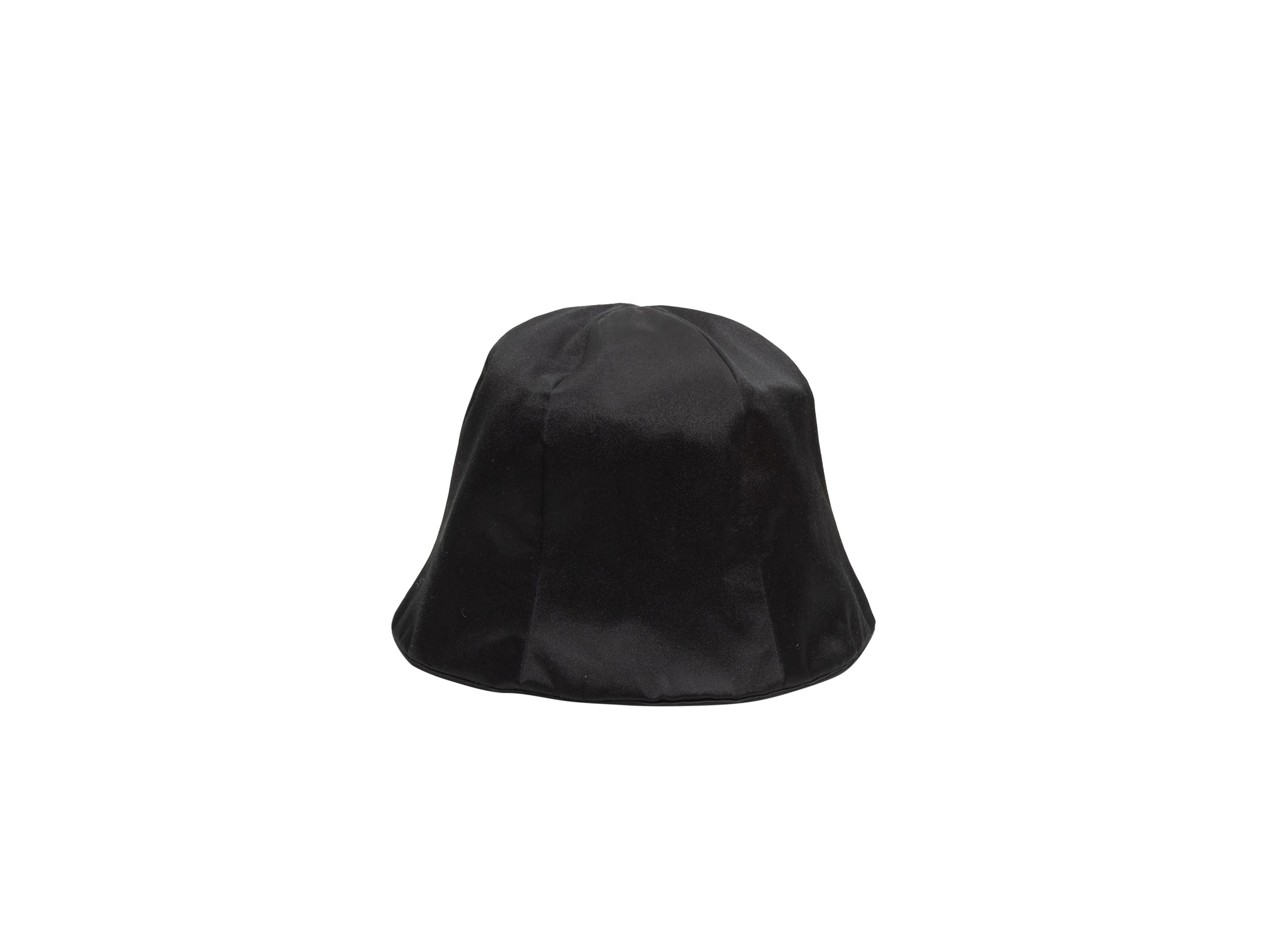 black satin prada hat