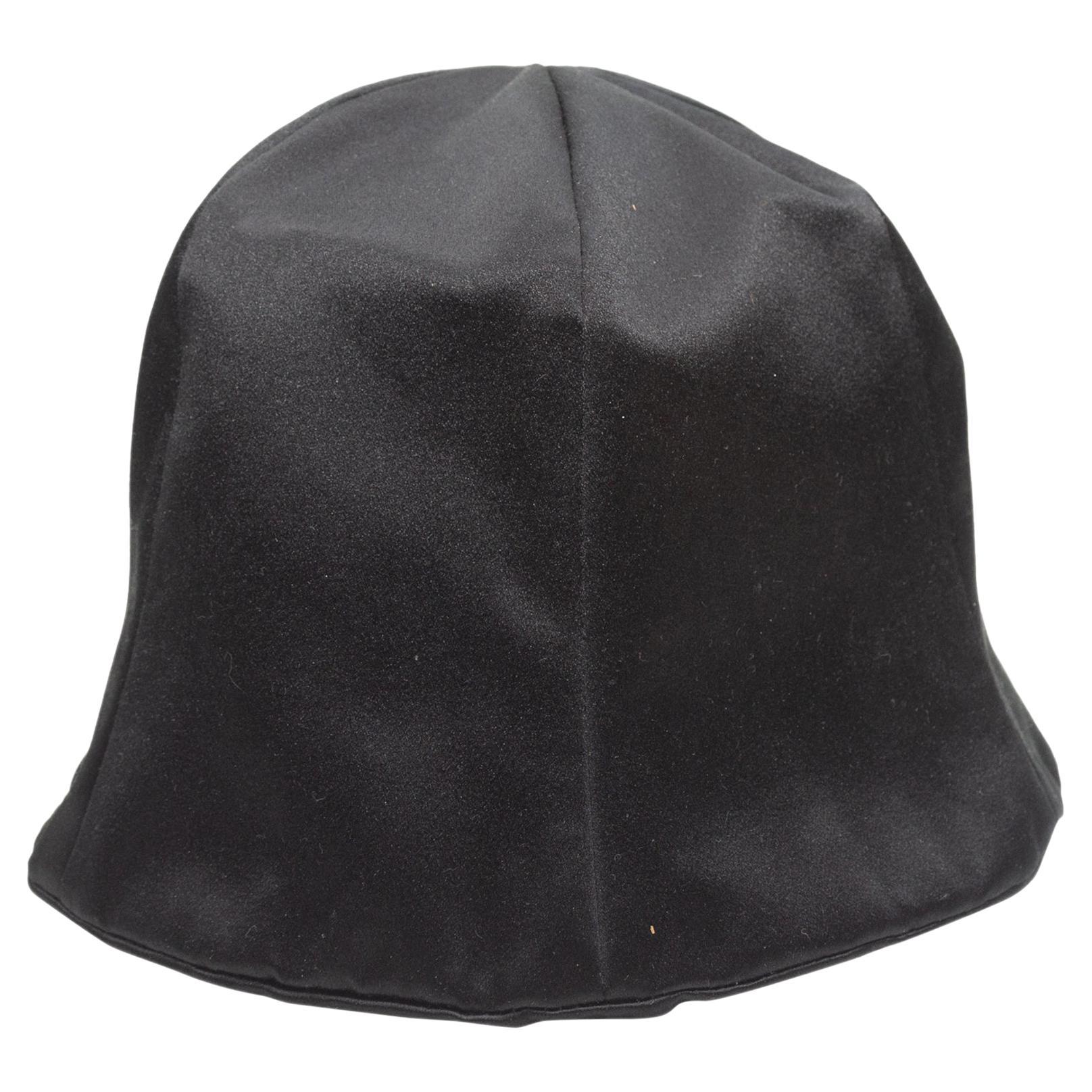 Prada Black Satin Brimless Bucket Hat 