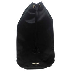 Prada Black Satin Drawstring Pouch
