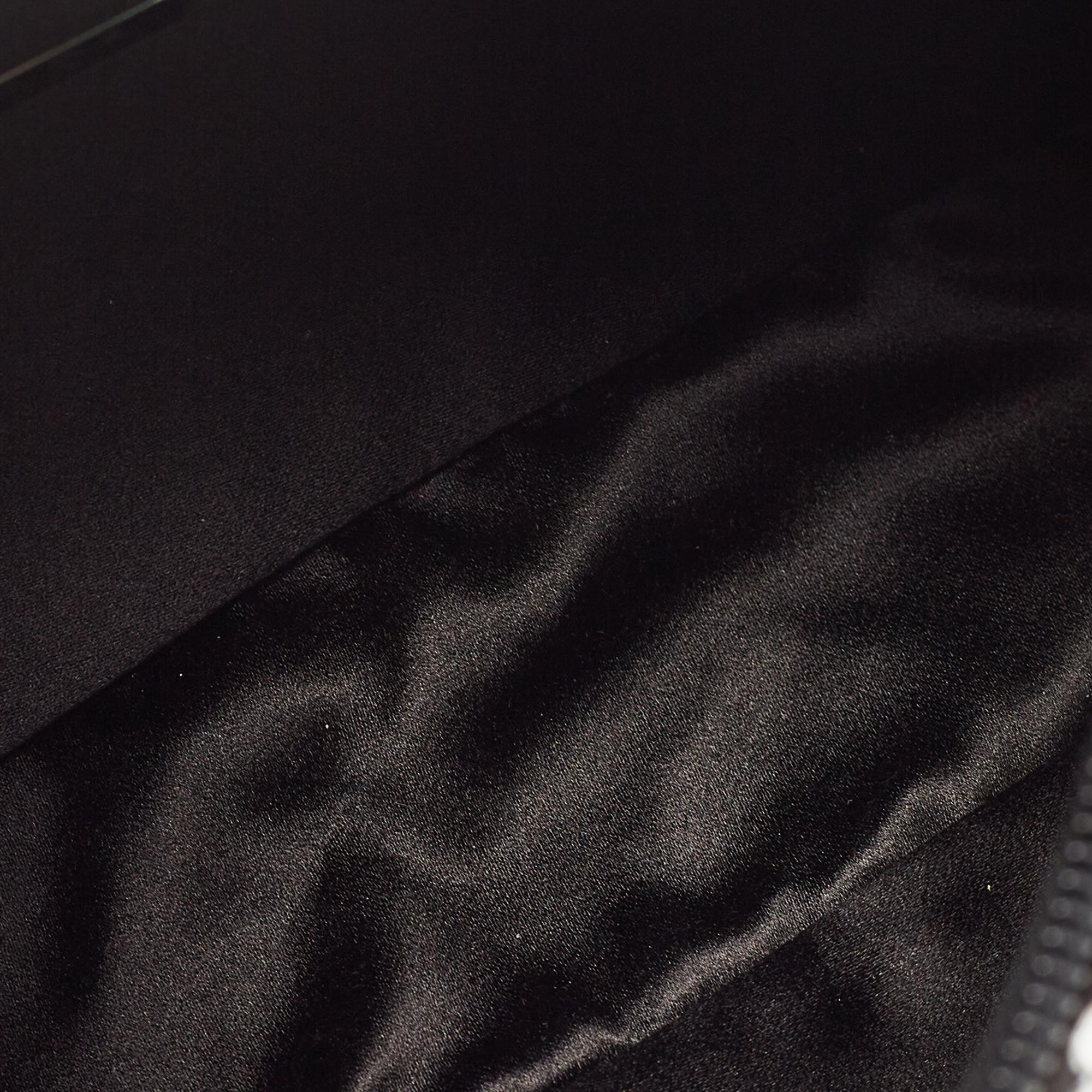 Prada Black Satin Mini Crystal Studded Re-Edition 2000 Shoulder Bag 4