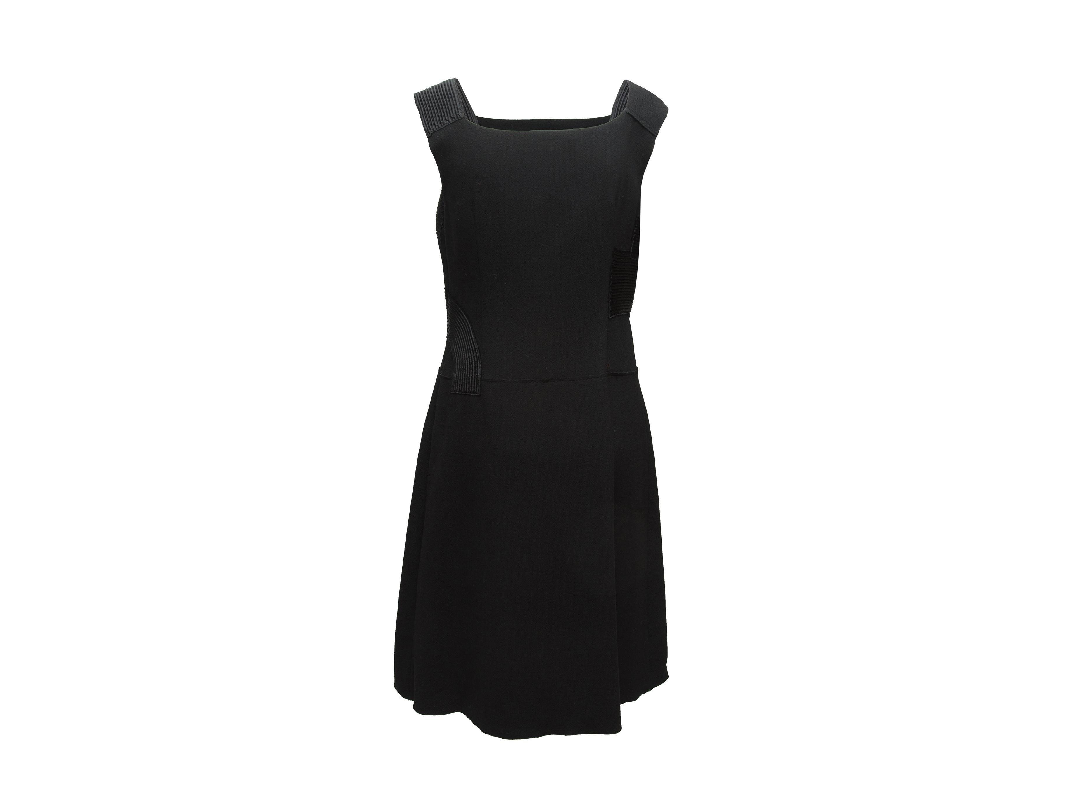 Prada Black Satin-Pleated Dress In Good Condition In New York, NY