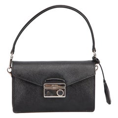 Prada Black Scotchgrain Leather Mini Crossbody