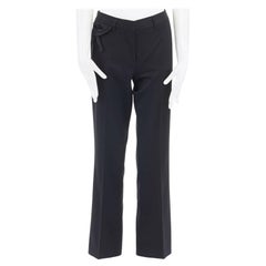 PRADA black sequin bead embellish detail straight leg tailored pants IT40 28"