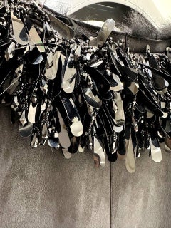 Prada Black Shearling Decorative Collar Coat Size 38