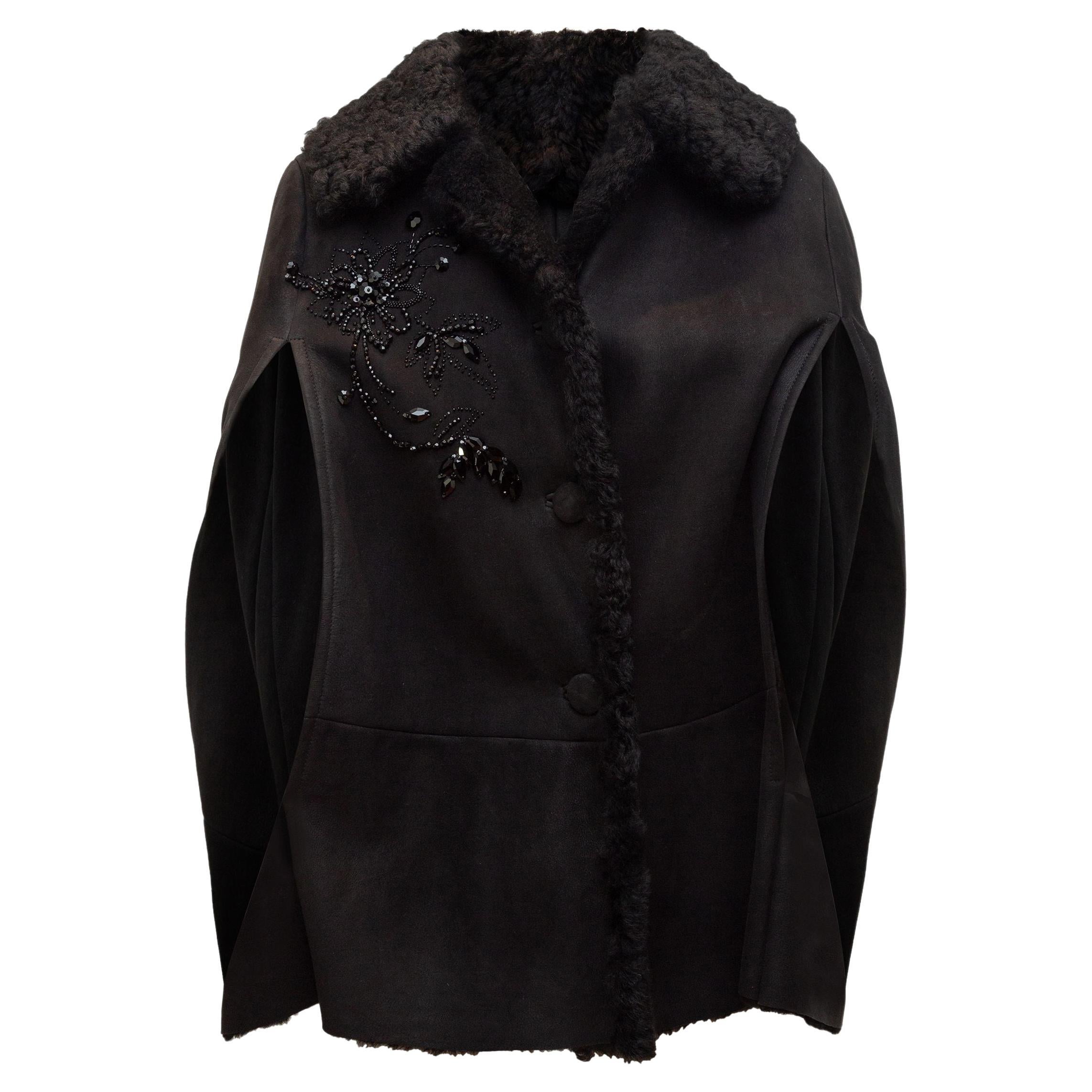 2005 Prada Coat w/Jeweled, Sequined and Tulle-Backed Appliques at 1stDibs