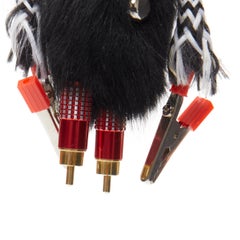 PRADA black sheep fur bolt hardware hand monster robot charm key ring