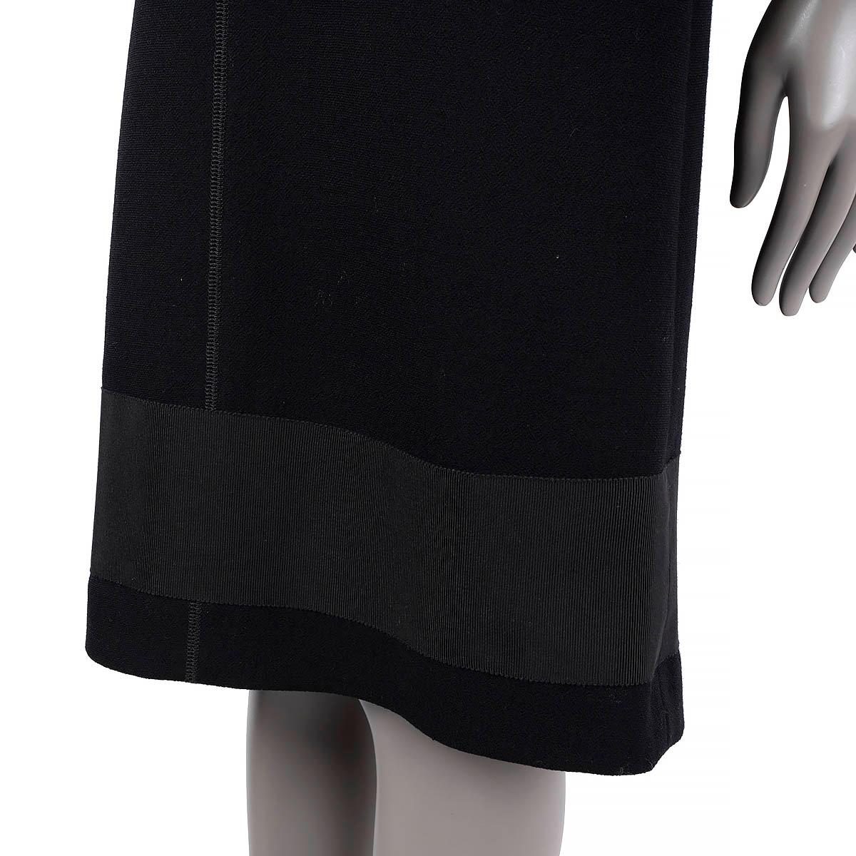 PRADA black SHEER PANELLED VELVET & WOOL SLEEVELESS Dress 40 S For Sale 2