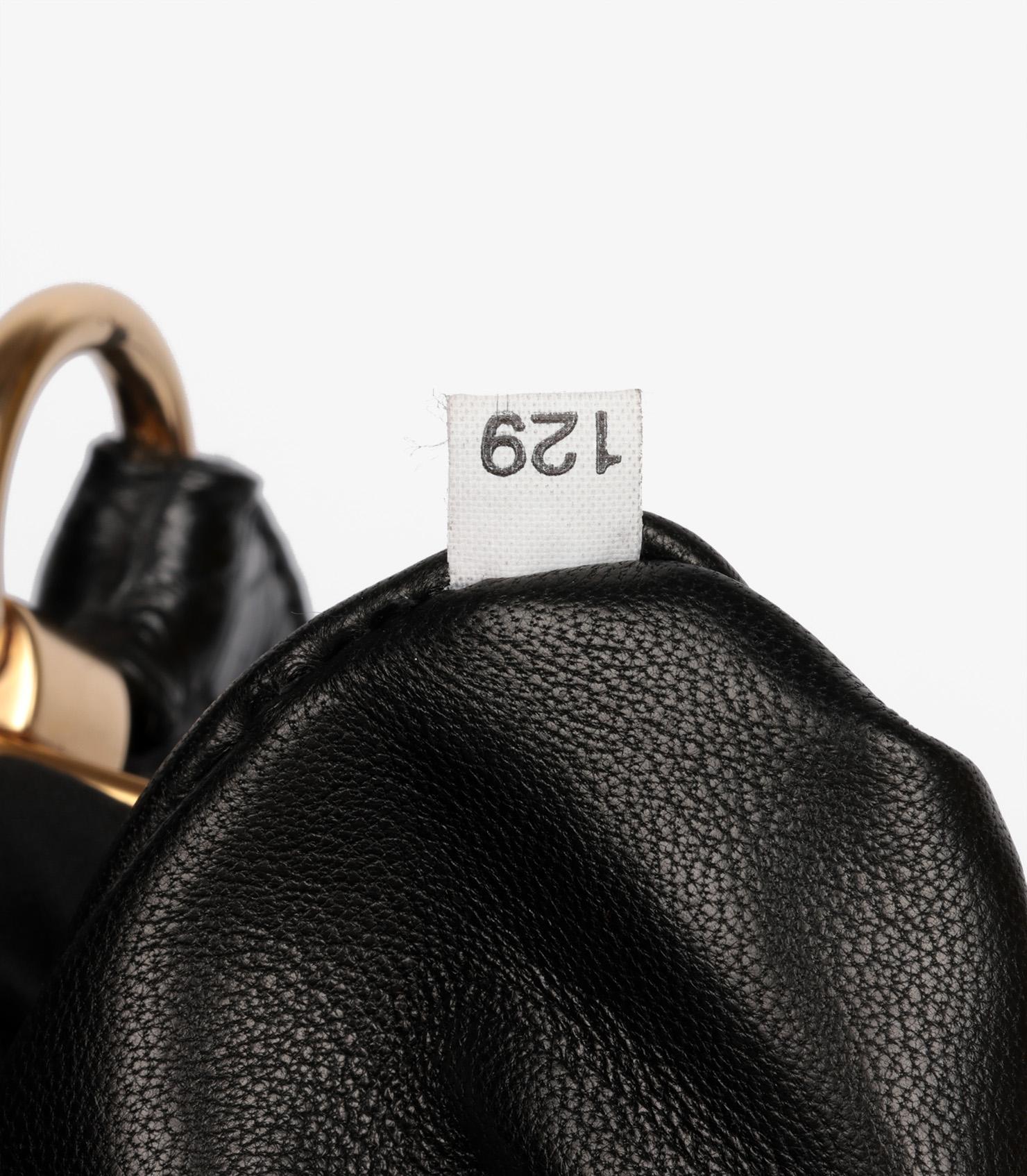 Prada Black Shiny Crocodile Leather Vintage Large Frame Top Handle 5