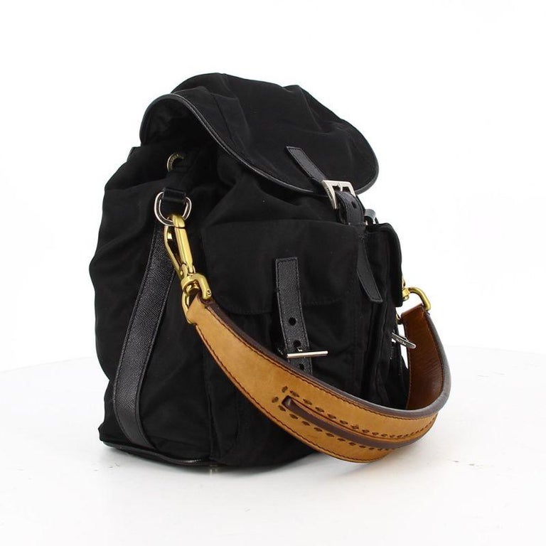 Prada Black Shoulder Bag in Leather and Nylon at 1stDibs