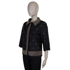 PRADA black silk 2004 BEADED Jacket 38 XS