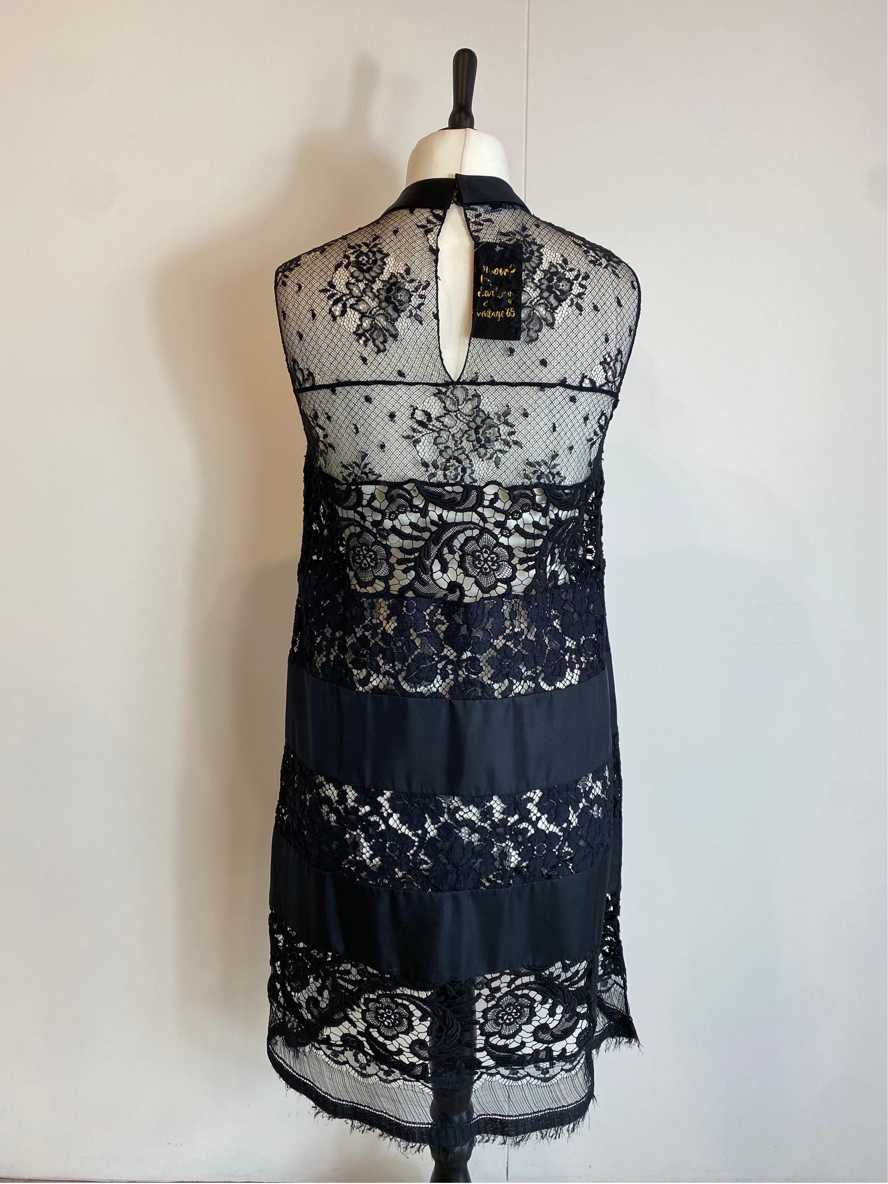 Prada Black Silk and Lace Dress For Sale 1